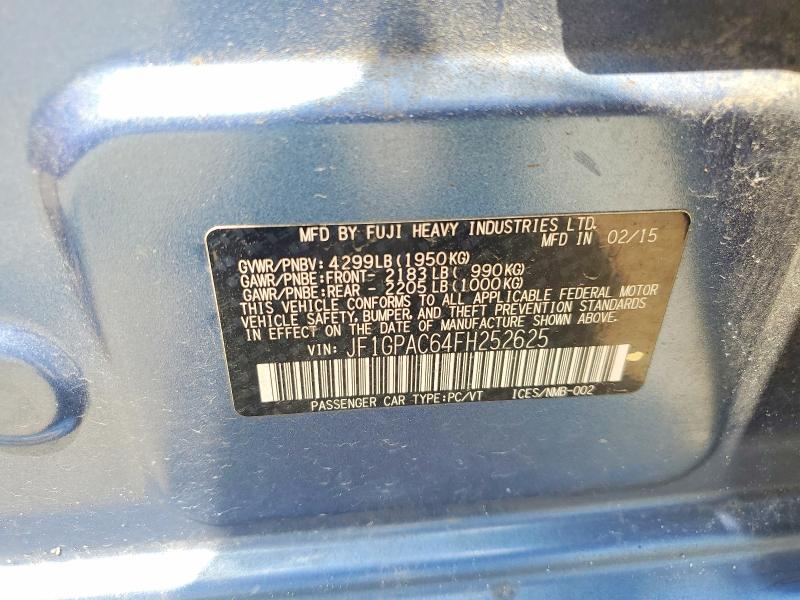 Aukcja sprzedaży 2015 Subaru Impreza, vin: JF1GPAC64FH252625, numer aukcji: 56955136