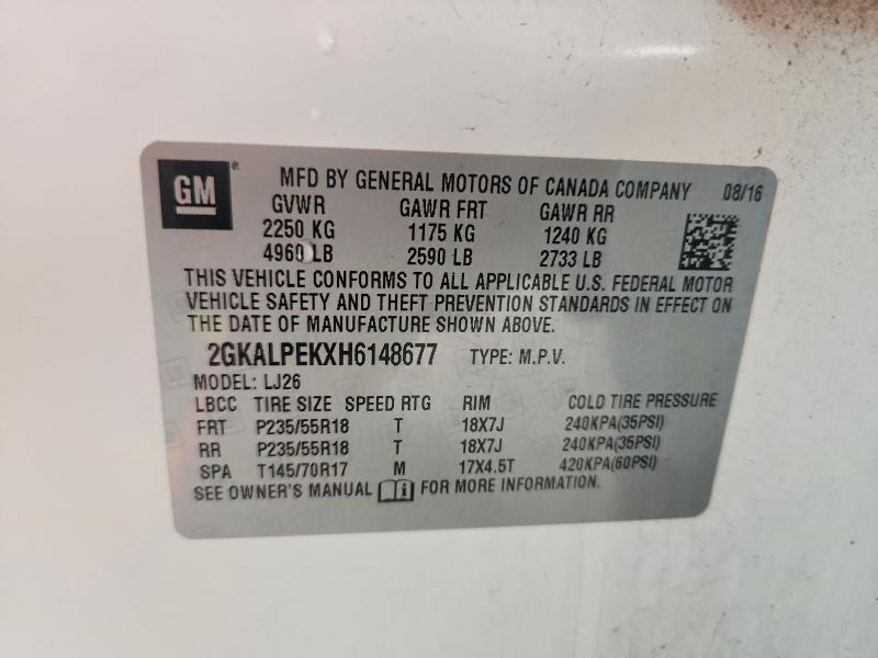 Продажа на аукционе авто 2017 Gmc Terrain, vin: 2GKALPEKXH6148677, номер лота: 57150836