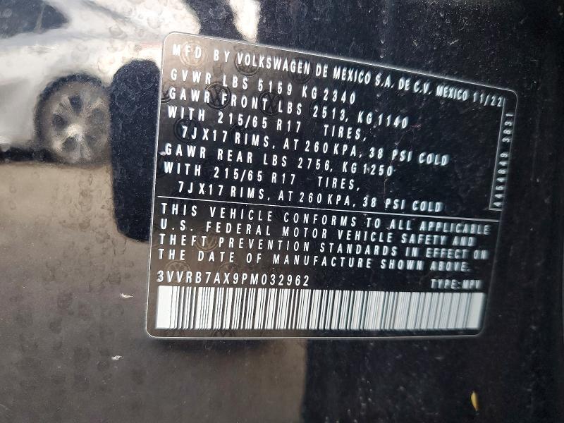 Aukcja sprzedaży 2023 Volkswagen Tiguan, vin: 3VVRB7AX9PM032962, numer aukcji: 55960126