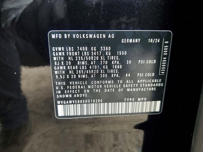 Продажа на аукционе авто 2025 Volkswagen Id Buzz, vin: WVGAWVEB8SH016280, номер лота: 56798596