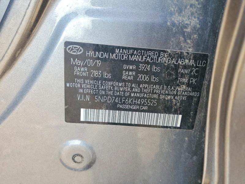 Aukcja sprzedaży 2019 Hyundai Elantra, vin: 5NPD74LF6KH495525, numer aukcji: 58994646