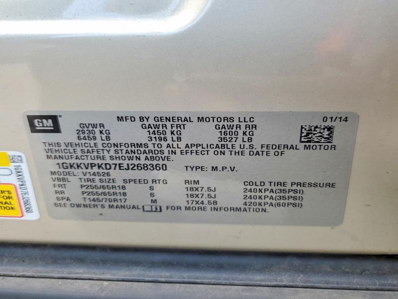 2014 Gmc Acadia მანქანა იყიდება აუქციონზე, vin: 1GKKVPKD7EJ268360, აუქციონის ნომერი: 55191336