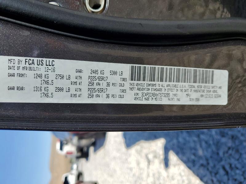 57446006 :رقم المزاد ، 3C4PDCABXHT573295 vin ، 2017 Dodge Journey مزاد بيع