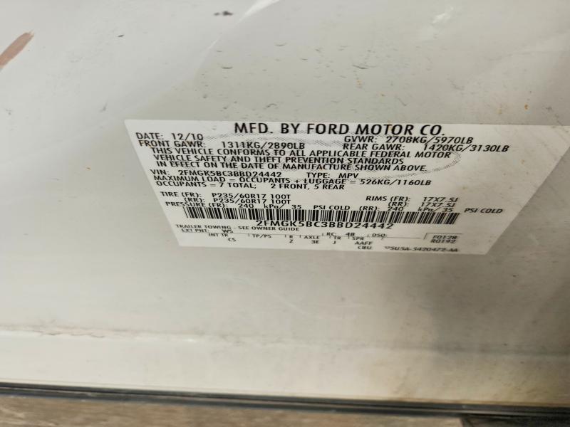 Aukcja sprzedaży 2011 Ford Flex, vin: 2FMGK5BC3BBD24442, numer aukcji: 59188886