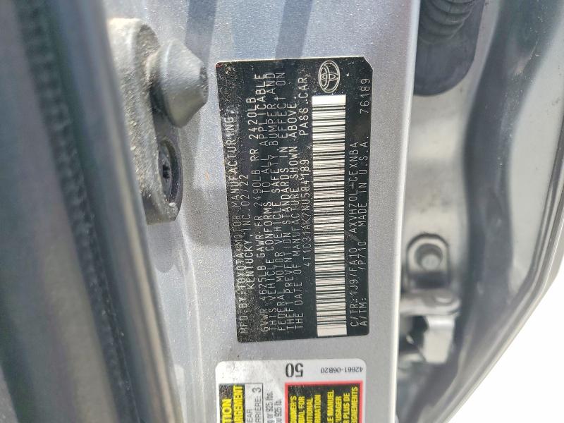 56293356 :رقم المزاد ، 4T1C31AK7NU584189 vin ، 2022 Toyota Camry مزاد بيع