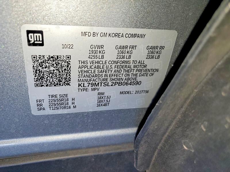 2023 Chevrolet Trailblazer მანქანა იყიდება აუქციონზე, vin: KL79MTSL2PB064590, აუქციონის ნომერი: 57258016