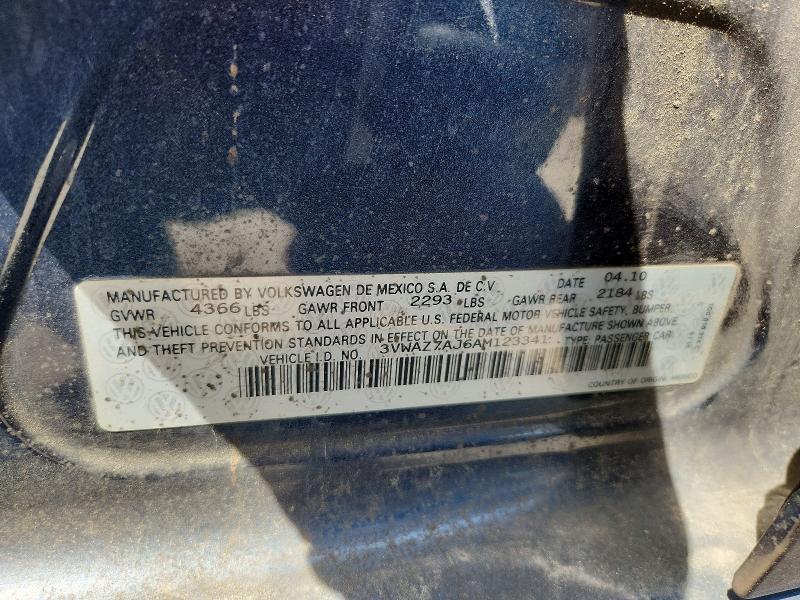 Продажа на аукционе авто 2010 Volkswagen Jetta, vin: 3VWAZ7AJ6AM123341, номер лота: 55685956