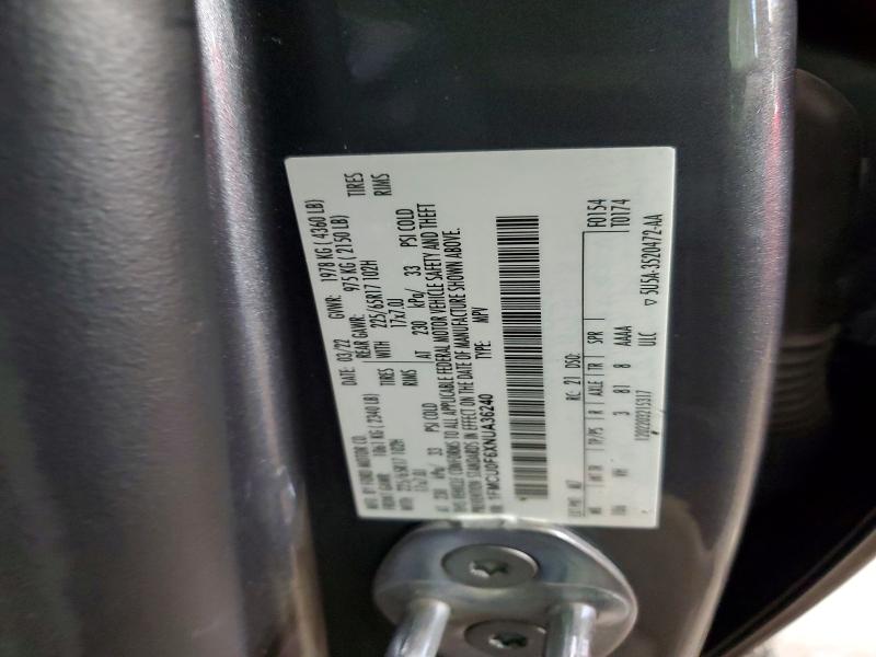 58480606 :رقم المزاد ، 1FMCU0F6XNUA36240 vin ، 2022 Ford Escape مزاد بيع