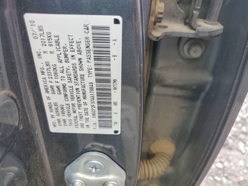 2010 Honda Accord მანქანა იყიდება აუქციონზე, vin: 1HGCP2F37AA179849, აუქციონის ნომერი: 55577526