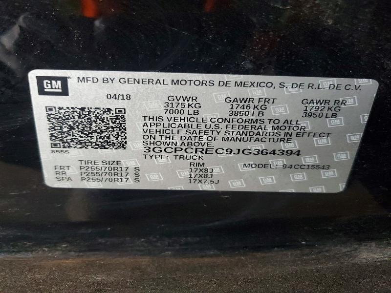Продажа на аукционе авто 2018 Chevrolet Silverado, vin: 3GCPCREC9JG364394, номер лота: 55557476