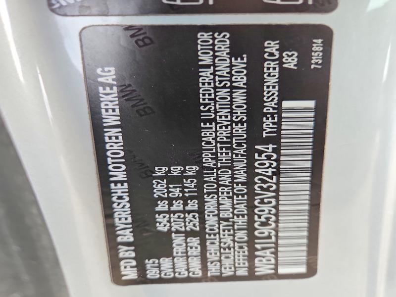56362906 :رقم المزاد ، WBA1L9C59GV324954 vin ، 2016 Bmw 228 مزاد بيع