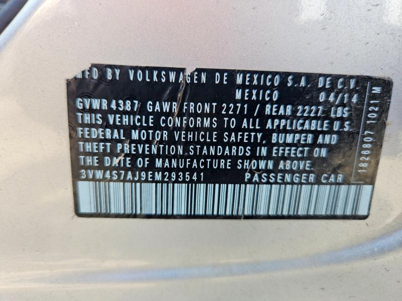 2014 Volkswagen Jetta მანქანა იყიდება აუქციონზე, vin: 3VW4S7AJ9EM293541, აუქციონის ნომერი: 56988606