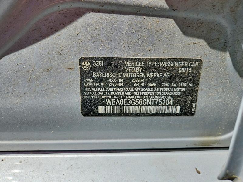 Aukcja sprzedaży 2016 Bmw 328, vin: WBA8E3G58GNT75104, numer aukcji: 56540036