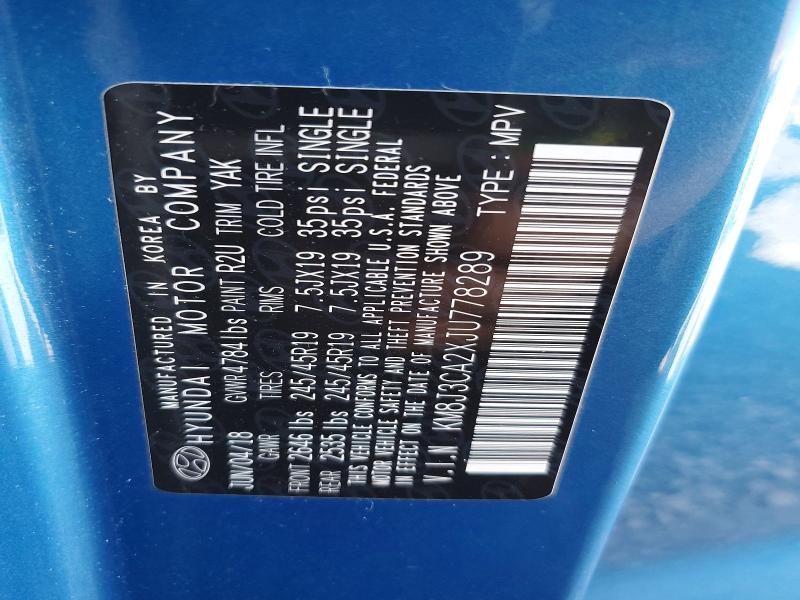 Auction sale of the 2018 Hyundai Tucson, vin: KM8J3CA2XJU778289, lot number: 57951246