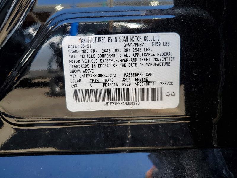 Продаж на аукціоні авто 2022 Infiniti Q50, vin: JN1EV7BR3NM340273, номер лоту: 57690826