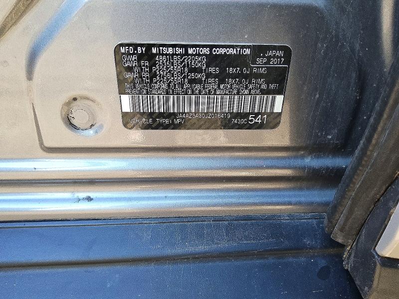 Продажа на аукционе авто 2018 Mitsubishi Outlander, vin: JA4AZ3A30JZ016419, номер лота: 57244346