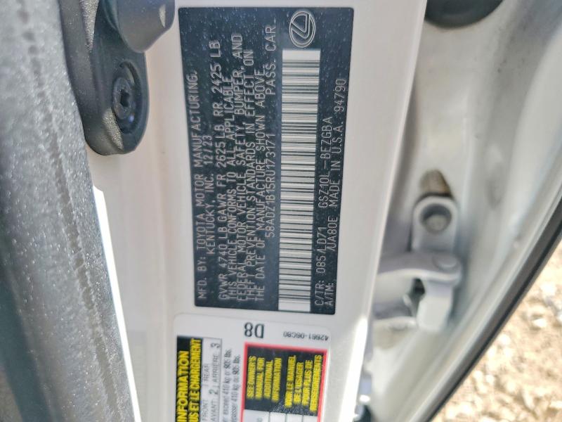 Aukcja sprzedaży 2024 Lexus Es 350, vin: 58ADZ1B15RU173171, numer aukcji: 55586996