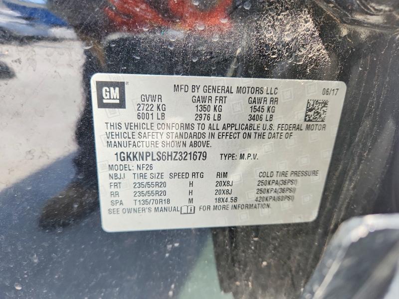 Продаж на аукціоні авто 2017 Gmc Acadia, vin: 1GKKNPLS6HZ321679, номер лоту: 56340146