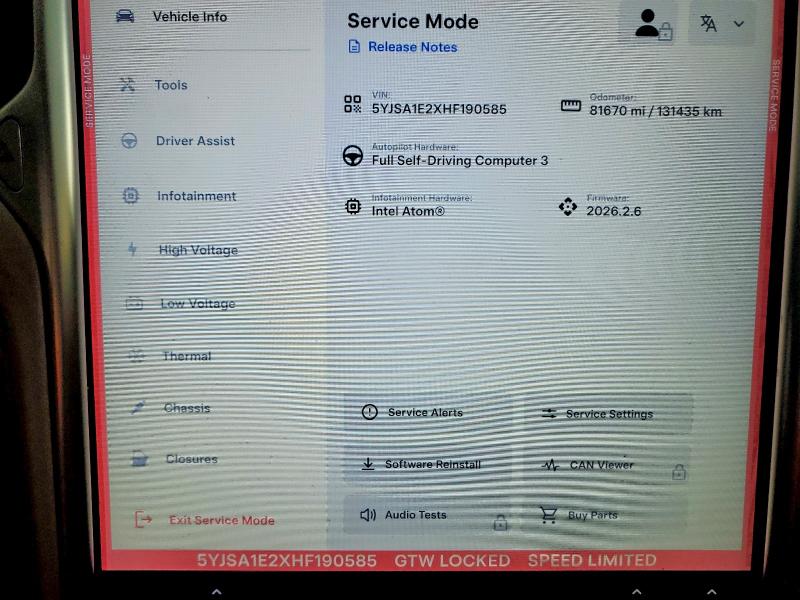 Продажа на аукционе авто 2017 Tesla Model S, vin: 5YJSA1E2XHF190585, номер лота: 55470216