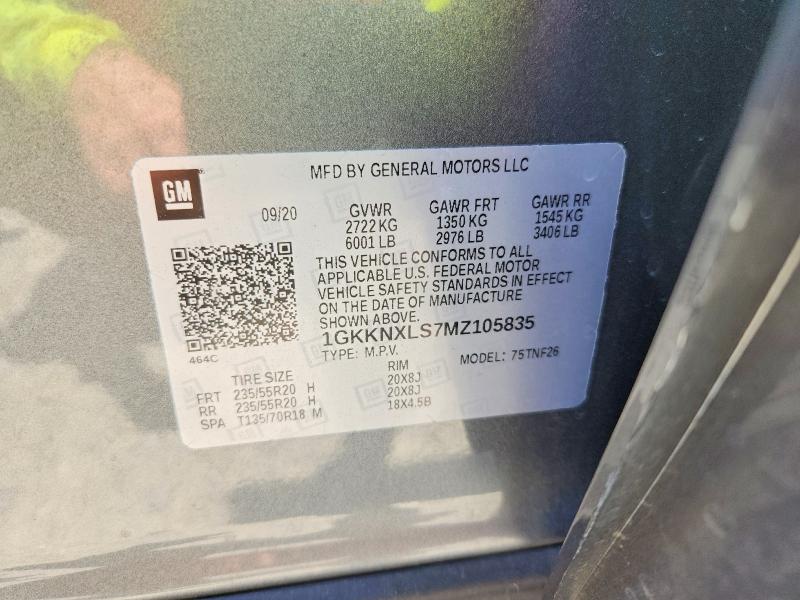 Aukcja sprzedaży 2021 Gmc Acadia, vin: 1GKKNXLS7MZ105835, numer aukcji: 56662266
