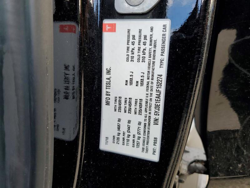 Продаж на аукціоні авто 2018 Tesla Model 3, vin: 5YJ3E1EA4JF152274, номер лоту: 55671266