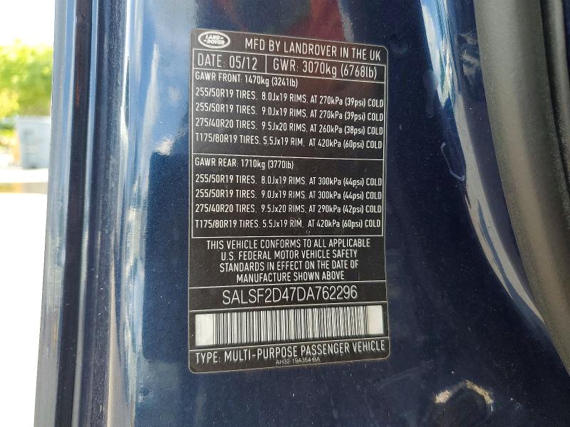 Продаж на аукціоні авто 2013 Land Rover Range Rover Sport, vin: SALSF2D47DA762296, номер лоту: 57935156