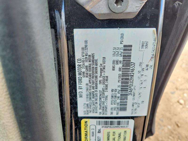 Продажа на аукционе авто 2017 Ford Fusion, vin: 3FA6P0LU2HR246537, номер лота: 55728106
