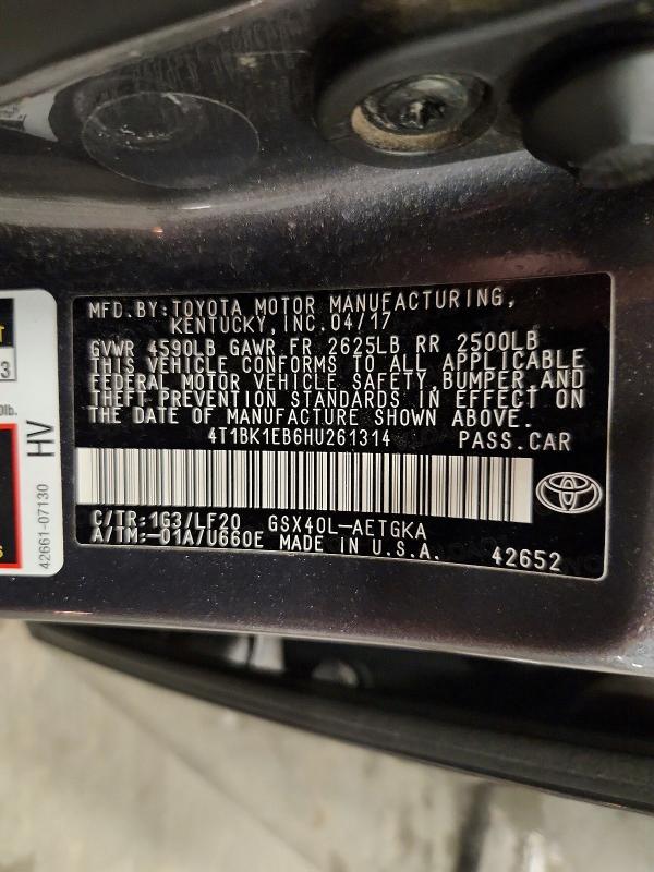 Продажа на аукционе авто 2017 Toyota Avalon, vin: 4T1BK1EB6HU261314, номер лота: 57683776