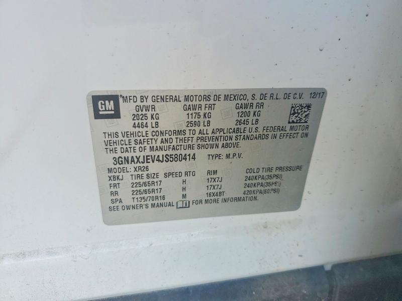 55506296 :رقم المزاد ، 3GNAXJEV4JS580414 vin ، 2018 Chevrolet Equinox مزاد بيع