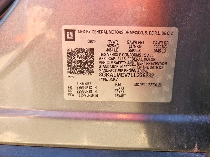 57869166 :رقم المزاد ، 3GKALMEV7LL336232 vin ، 2020 Gmc Terrain مزاد بيع