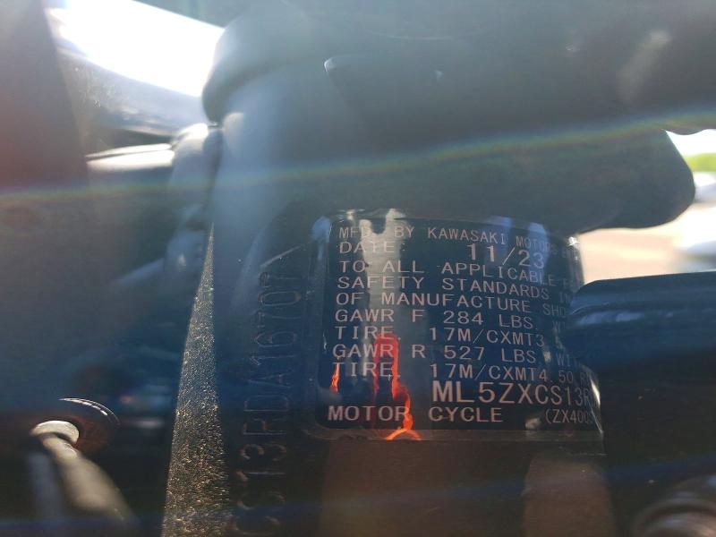 Продажа на аукционе авто 2024 Kawasaki Zx400, vin: ML5ZXCS13RDA16707, номер лота: 57473356