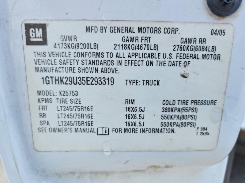 Продаж на аукціоні авто 2005 Gmc Sierra, vin: 1GTHK29U35E293319, номер лоту: 58593996