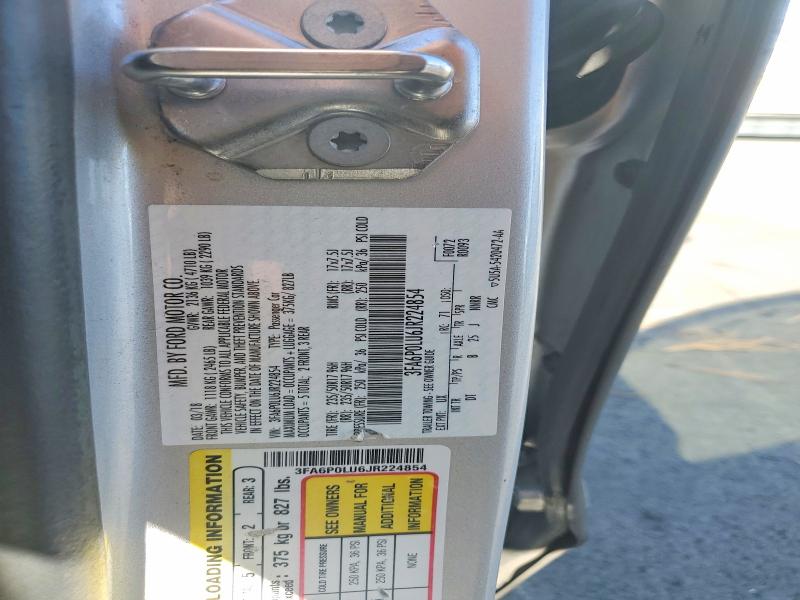 57053376 :رقم المزاد ، 3FA6P0LU6JR224854 vin ، 2018 Ford Fusion مزاد بيع