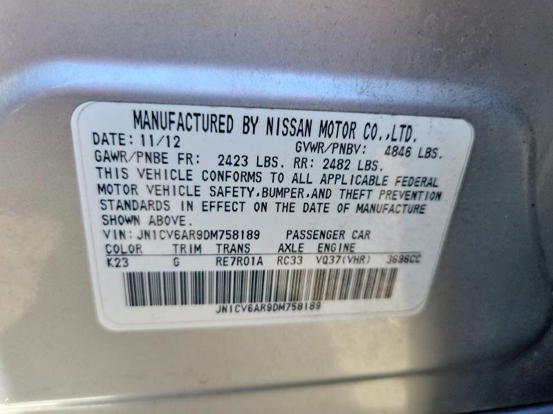 Aukcja sprzedaży 2013 Infiniti G37 Sedan, vin: JN1CV6AR9DM758189, numer aukcji: 58178246