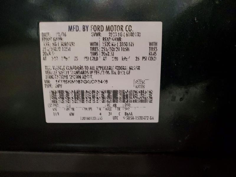 Продаж на аукціоні авто 2016 Ford Explorer, vin: 1FM5K8D87GGC03446, номер лоту: 55536816