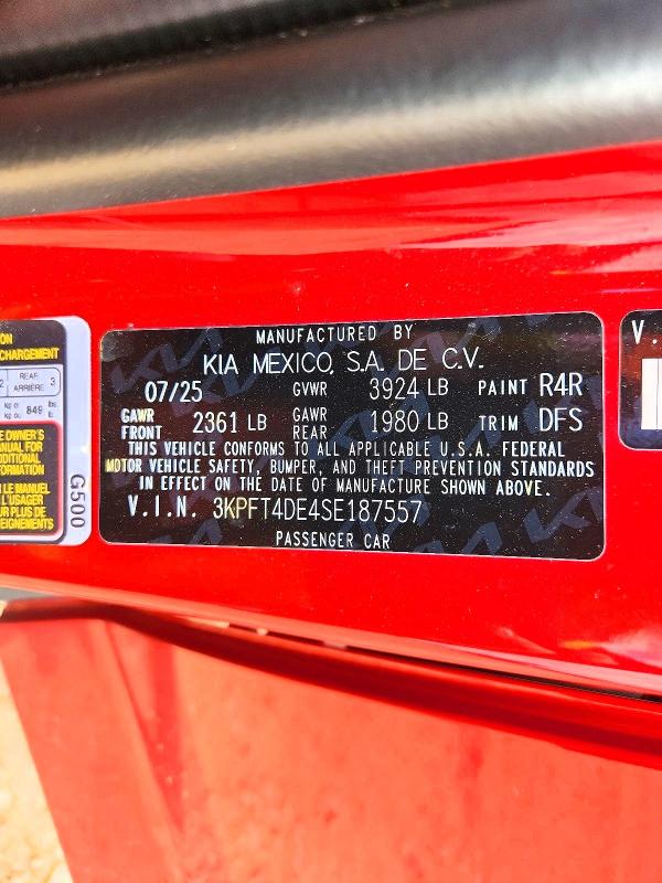 59167266 :رقم المزاد ، 3KPFT4DE4SE187557 vin ، 2025 Kia K4 مزاد بيع