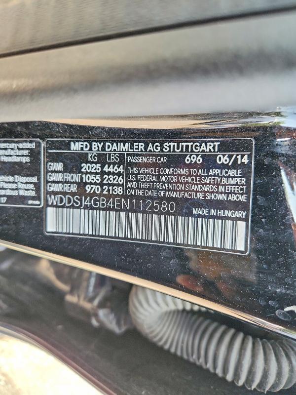 Aukcja sprzedaży 2014 Mercedes-benz Cla, vin: WDDSJ4GB4EN112580, numer aukcji: 59054306