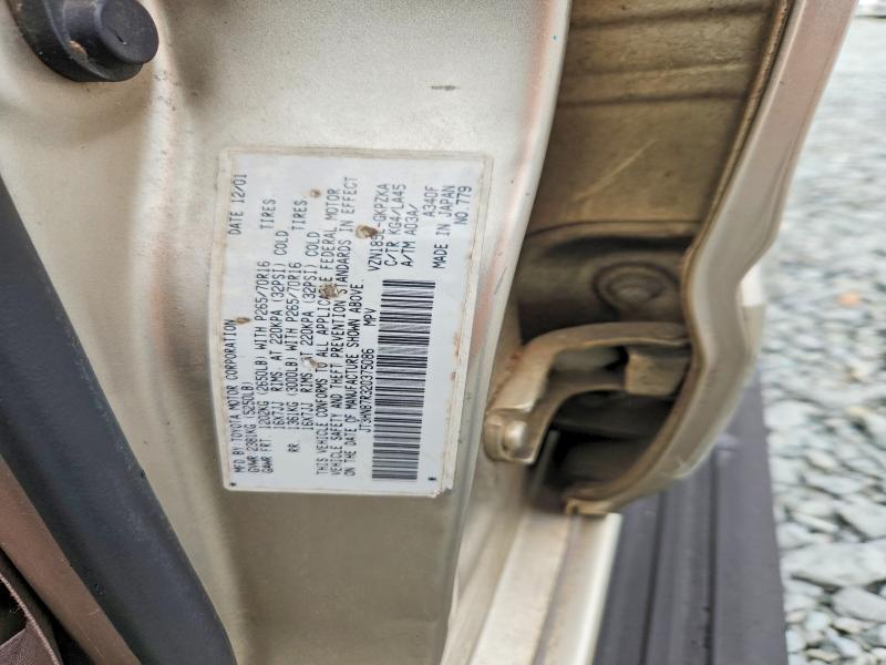 2002 Toyota 4runner მანქანა იყიდება აუქციონზე, vin: JT3HN87R320375086, აუქციონის ნომერი: 57918576