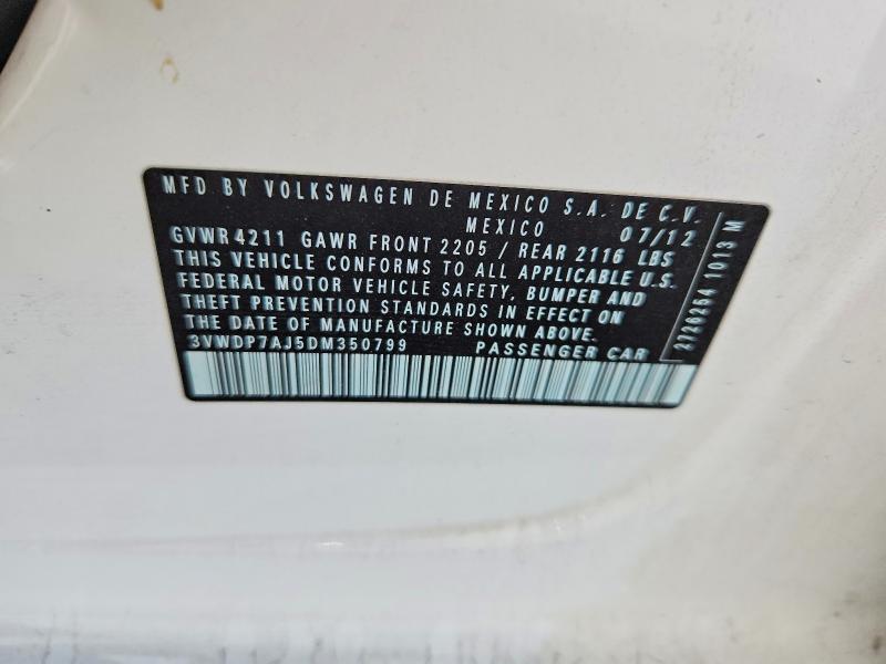 Продаж на аукціоні авто 2013 Volkswagen Jetta, vin: 3VWDP7AJ5DM350799, номер лоту: 59003586