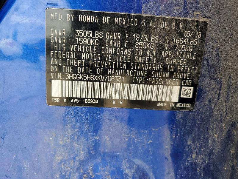 Продажа на аукционе авто 2019 Honda Fit, vin: 3HGGK5H8XKM706331, номер лота: 55810286