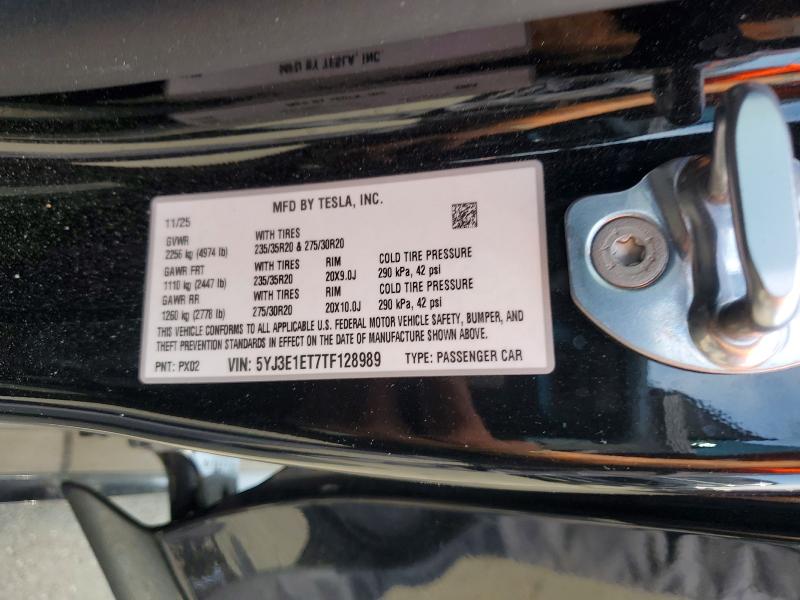 Aukcja sprzedaży 2026 Tesla Model 3, vin: 5YJ3E1ET7TF128989, numer aukcji: 54273436