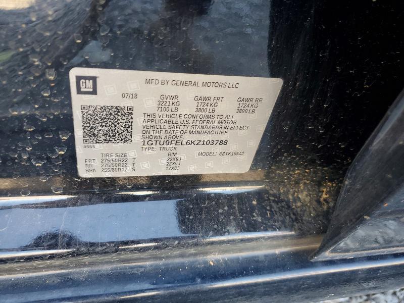 Продаж на аукціоні авто 2019 Gmc Sierra, vin: 1GTU9FEL6KZ103788, номер лоту: 58621846