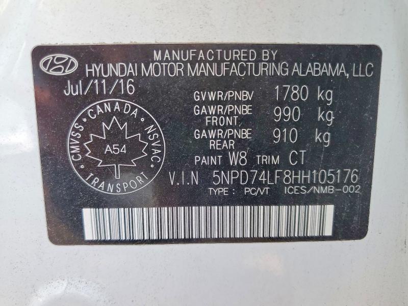 Продажа на аукционе авто 2017 Hyundai Elantra, vin: 5NPD74LF8HH105176, номер лота: 56164466