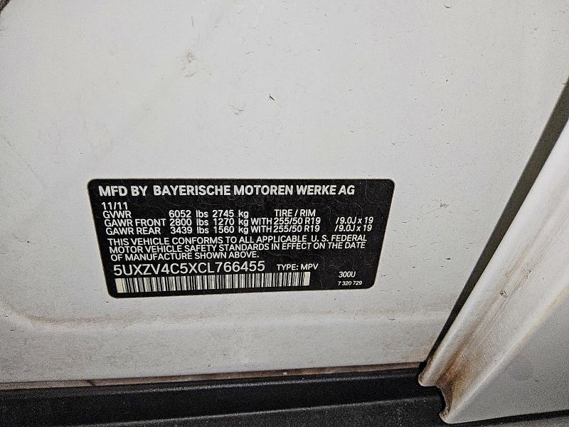 Aukcja sprzedaży 2012 Bmw X5, vin: 5UXZV4C5XCL766455, numer aukcji: 57753956