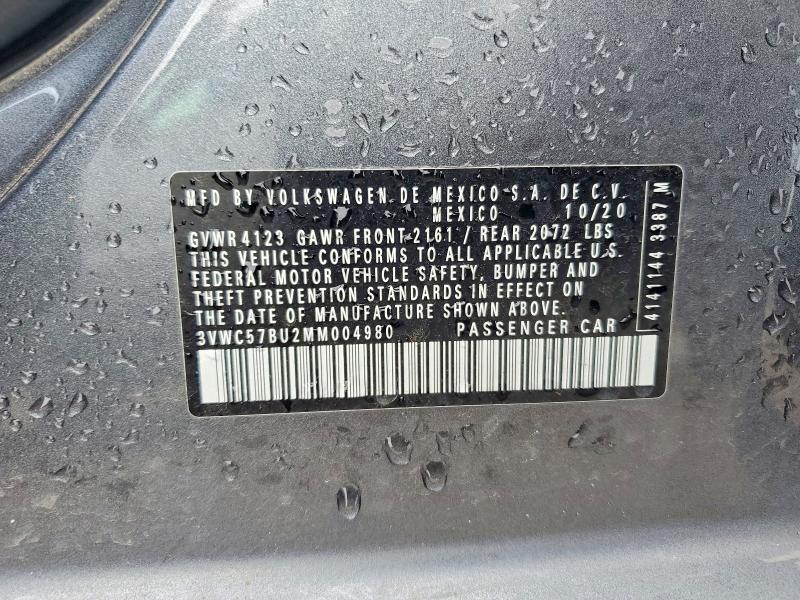 56806916 :رقم المزاد ، 3VWC57BU2MM004980 vin ، 2021 Volkswagen Jetta مزاد بيع