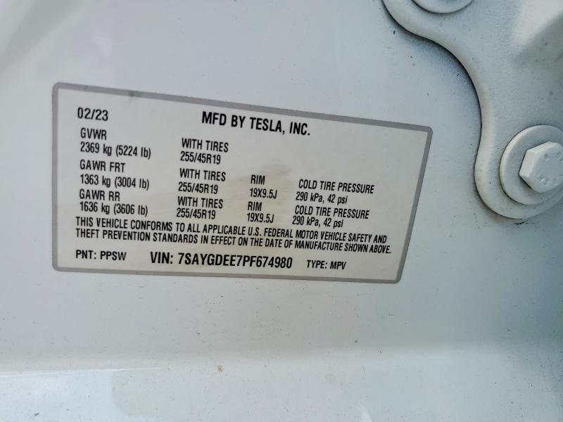 58048426 :رقم المزاد ، 7SAYGDEE7PF674980 vin ، 2023 Tesla Model Y مزاد بيع