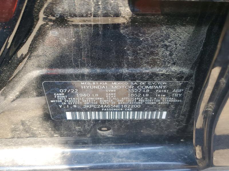 Продаж на аукціоні авто 2022 Hyundai Accent, vin: 3KPC24A65NE182200, номер лоту: 55167326