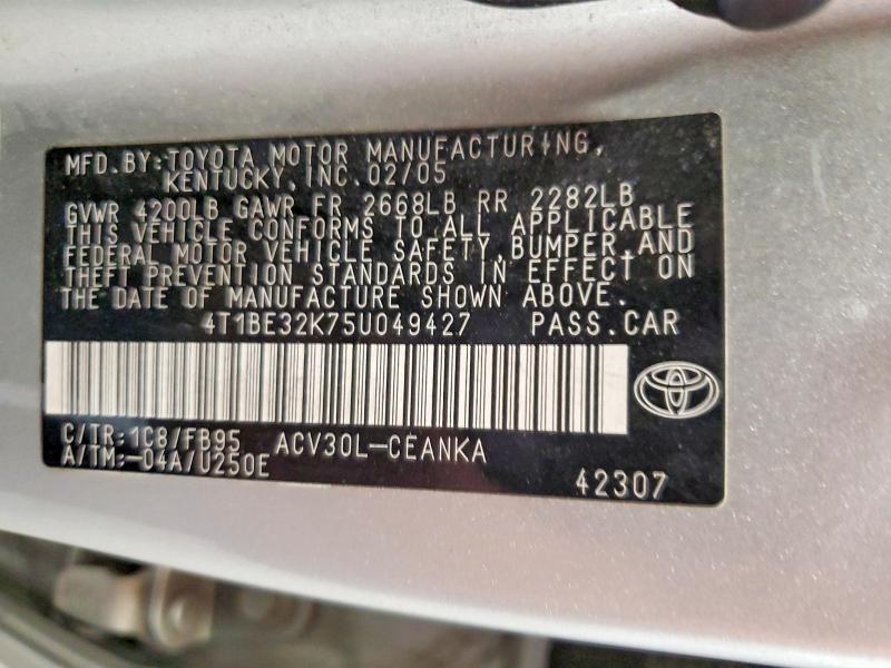 Aukcja sprzedaży 2005 Toyota Camry, vin: 4T1BE32K75U049427, numer aukcji: 58631026