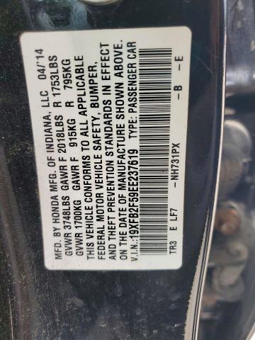 Продажа на аукционе авто 2014 Honda Civic, vin: 19XFB2F59EE237619, номер лота: 57269576