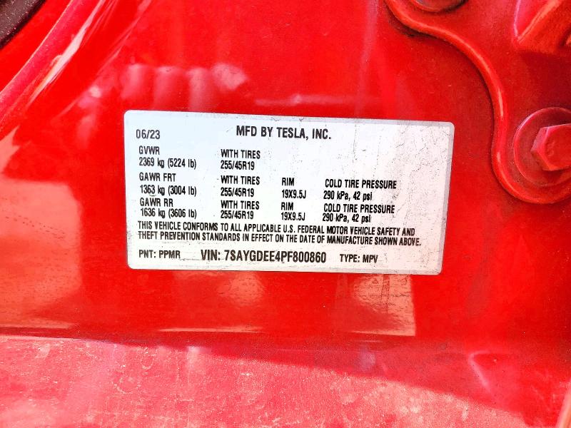 2023 Tesla Model Y მანქანა იყიდება აუქციონზე, vin: 7SAYGDEE4PF800860, აუქციონის ნომერი: 56697706